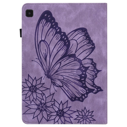 For Samsung Galaxy Tab A7 Lite T220/T225 Big Butterfly Embossed Leather Tablet Case(Purple) by buy2fix