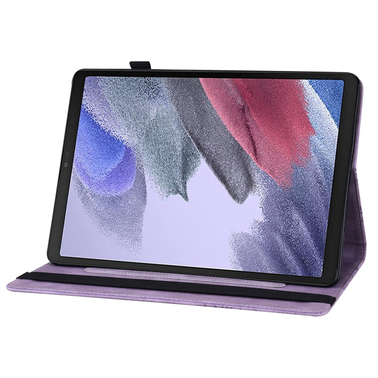 For Samsung Galaxy Tab A7 Lite T220/T225 Big Butterfly Embossed Leather Tablet Case(Purple) by buy2fix