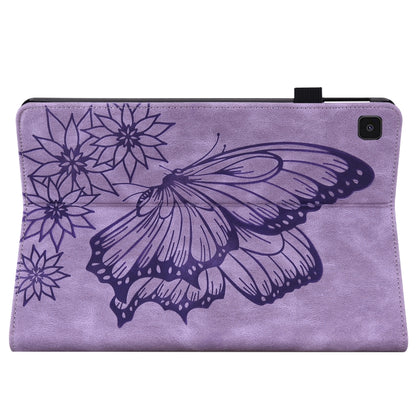 For Samsung Galaxy Tab A7 Lite T220/T225 Big Butterfly Embossed Leather Tablet Case(Purple) by buy2fix