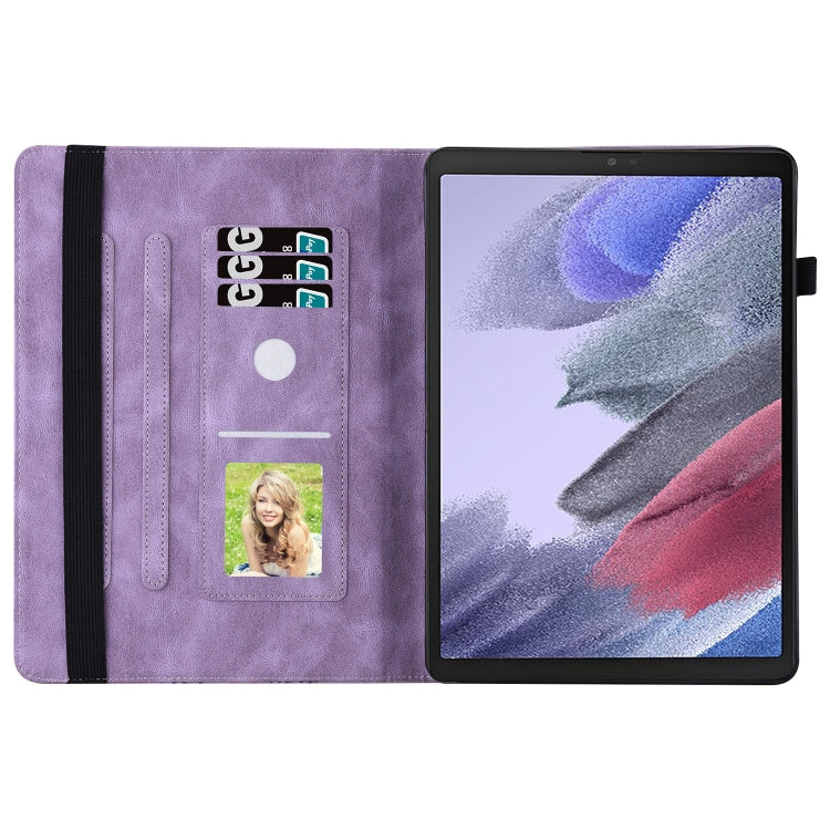 For Samsung Galaxy Tab A7 Lite T220/T225 Big Butterfly Embossed Leather Tablet Case(Purple) by buy2fix