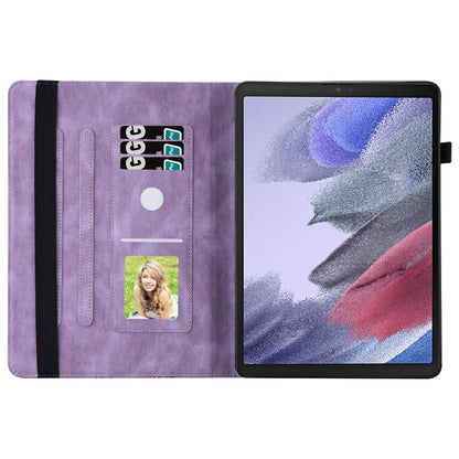 For Samsung Galaxy Tab A7 Lite T220/T225 Big Butterfly Embossed Leather Tablet Case(Purple) by buy2fix