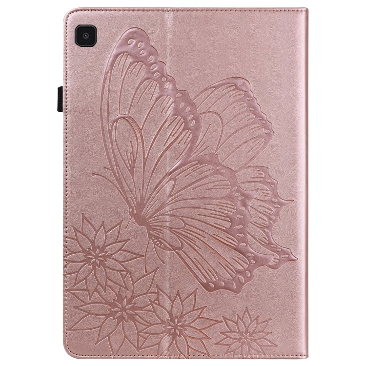 For Samsung Galaxy Tab A7 Lite T220/T225 Big Butterfly Embossed Leather Tablet Case(Rose Gold) by buy2fix