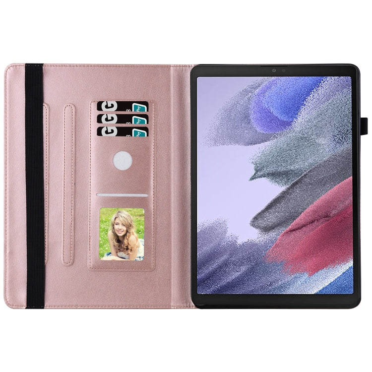 For Samsung Galaxy Tab A7 Lite T220/T225 Big Butterfly Embossed Leather Tablet Case(Rose Gold) by buy2fix