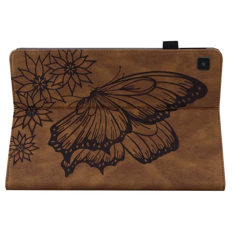 For Samsung Galaxy Tab A7 Lite T220/T225 Big Butterfly Embossed Leather Tablet Case(Brown) by buy2fix