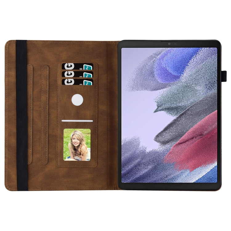 For Samsung Galaxy Tab A7 Lite T220/T225 Big Butterfly Embossed Leather Tablet Case(Brown) by buy2fix