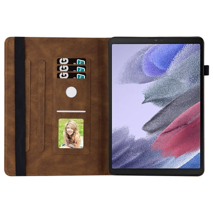For Samsung Galaxy Tab A7 Lite T220/T225 Big Butterfly Embossed Leather Tablet Case(Brown) by buy2fix