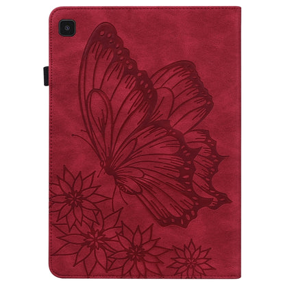 For Samsung Galaxy Tab A7 Lite T220/T225 Big Butterfly Embossed Leather Tablet Case(Red) by buy2fix