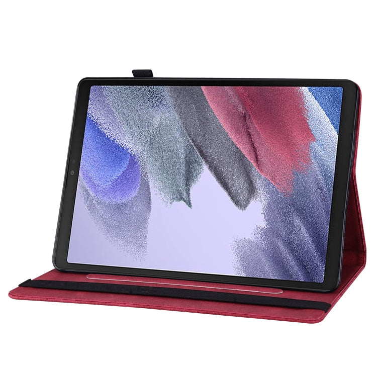 For Samsung Galaxy Tab A7 Lite T220/T225 Big Butterfly Embossed Leather Tablet Case(Red) by buy2fix