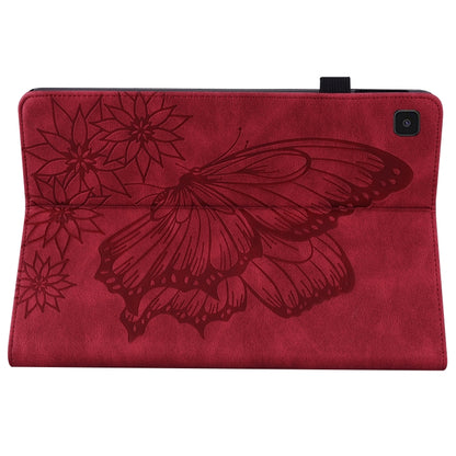 For Samsung Galaxy Tab A7 Lite T220/T225 Big Butterfly Embossed Leather Tablet Case(Red) by buy2fix