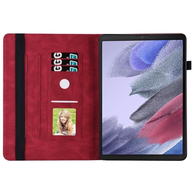 For Samsung Galaxy Tab A7 Lite T220/T225 Big Butterfly Embossed Leather Tablet Case(Red) by buy2fix