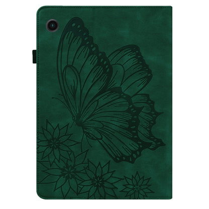 For Samsung Galaxy Tab A8 Big Butterfly Embossed Leather Tablet Case(Green) by buy2fix