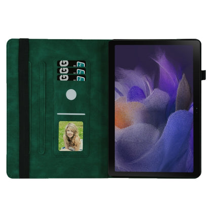 For Samsung Galaxy Tab A8 Big Butterfly Embossed Leather Tablet Case(Green) by buy2fix