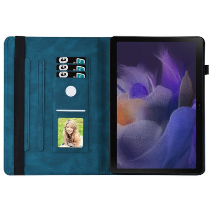 For Samsung Galaxy Tab A8 Big Butterfly Embossed Leather Tablet Case(Blue) by buy2fix