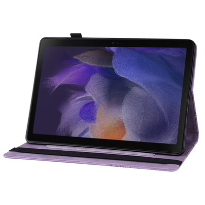 For Samsung Galaxy Tab A8 Big Butterfly Embossed Leather Tablet Case(Purple) by buy2fix