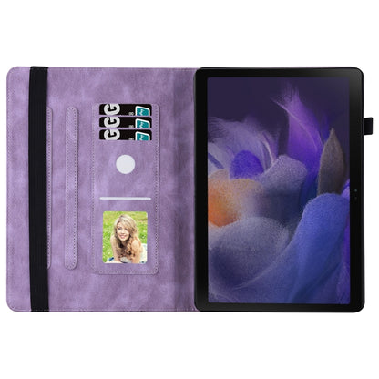 For Samsung Galaxy Tab A8 Big Butterfly Embossed Leather Tablet Case(Purple) by buy2fix