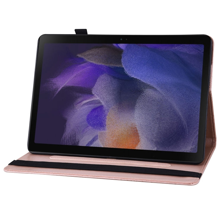 For Samsung Galaxy Tab A8 Big Butterfly Embossed Leather Tablet Case(Rose Gold) by buy2fix