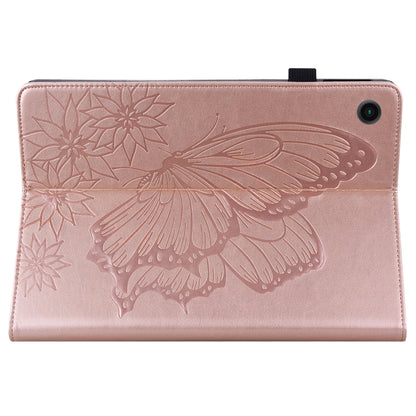 For Samsung Galaxy Tab A8 Big Butterfly Embossed Leather Tablet Case(Rose Gold) by buy2fix