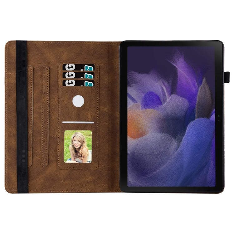For Samsung Galaxy Tab A8 Big Butterfly Embossed Leather Tablet Case(Brown) by buy2fix