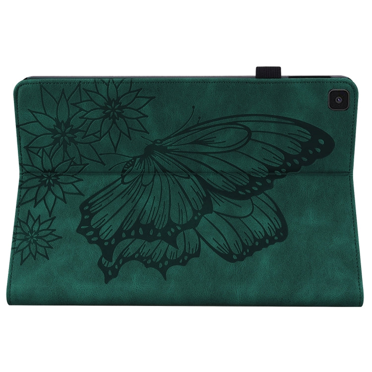 For Samsung Galaxy Tab A 8.0 2019 T290/T295 Big Butterfly Embossed Leather Tablet Case(Green) by buy2fix