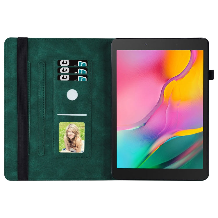 For Samsung Galaxy Tab A 8.0 2019 T290/T295 Big Butterfly Embossed Leather Tablet Case(Green) by buy2fix