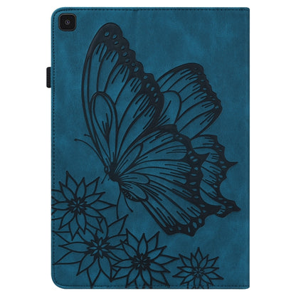 For Samsung Galaxy Tab A 8.0 2019 T290/T295 Big Butterfly Embossed Leather Tablet Case(Blue) by buy2fix