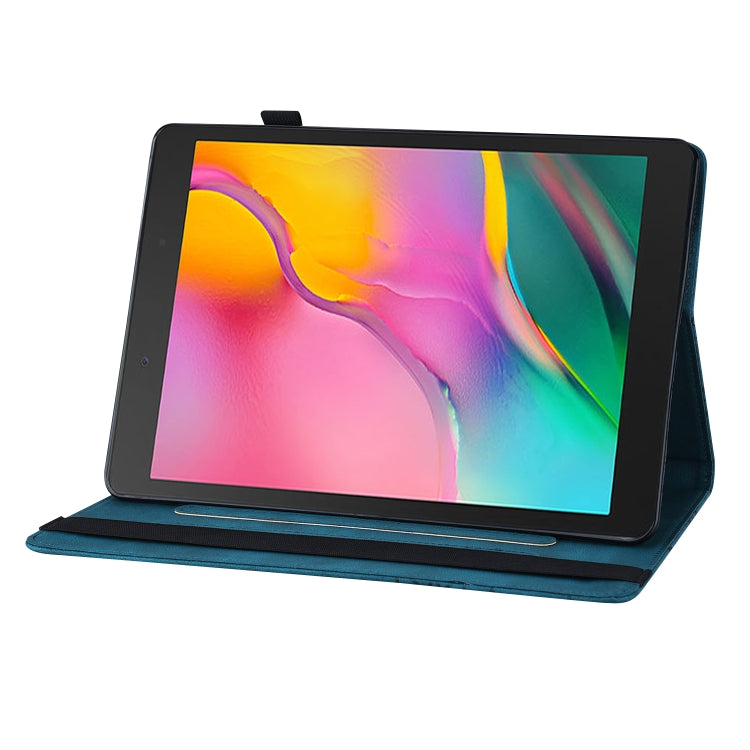 For Samsung Galaxy Tab A 8.0 2019 T290/T295 Big Butterfly Embossed Leather Tablet Case(Blue) by buy2fix
