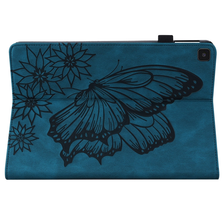 For Samsung Galaxy Tab A 8.0 2019 T290/T295 Big Butterfly Embossed Leather Tablet Case(Blue) by buy2fix