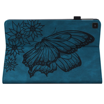 For Samsung Galaxy Tab A 8.0 2019 T290/T295 Big Butterfly Embossed Leather Tablet Case(Blue) by buy2fix