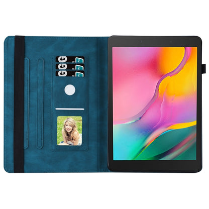 For Samsung Galaxy Tab A 8.0 2019 T290/T295 Big Butterfly Embossed Leather Tablet Case(Blue) by buy2fix
