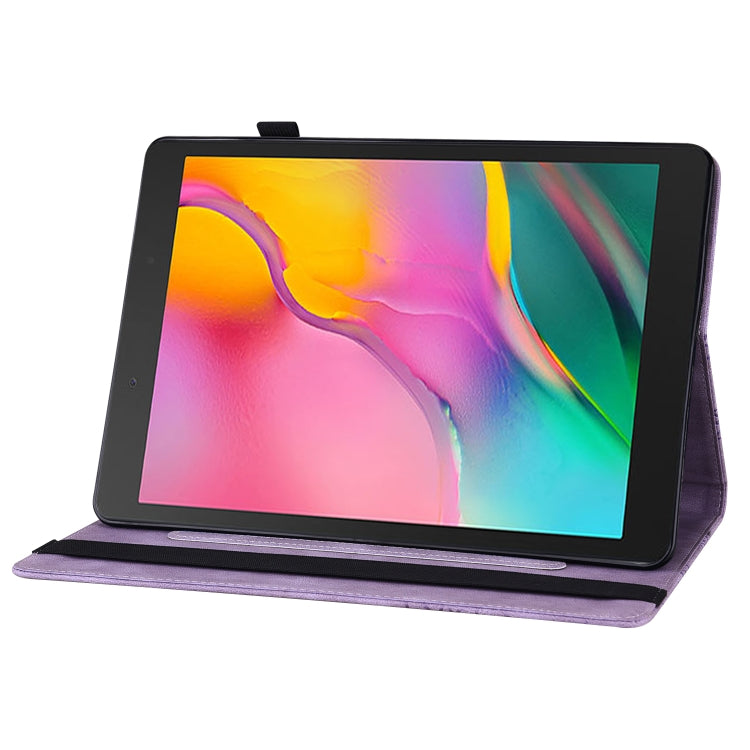 For Samsung Galaxy Tab A 8.0 2019 T290/T295 Big Butterfly Embossed Leather Tablet Case(Purple) by buy2fix