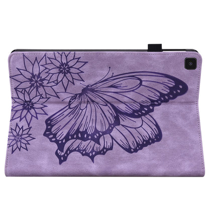 For Samsung Galaxy Tab A 8.0 2019 T290/T295 Big Butterfly Embossed Leather Tablet Case(Purple) by buy2fix