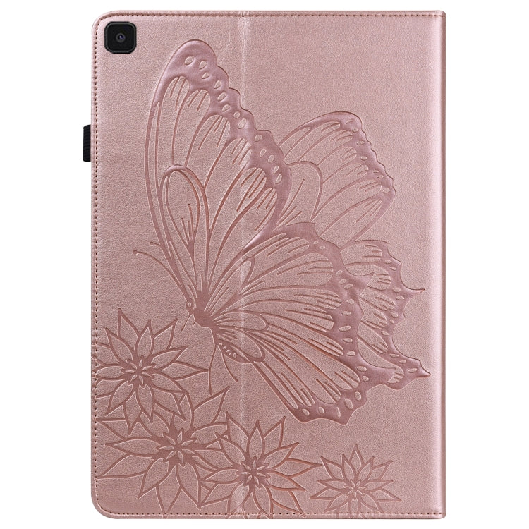 For Samsung Galaxy Tab A 8.0 2019 T290/T295 Big Butterfly Embossed Leather Tablet Case(Rose Gold) by buy2fix