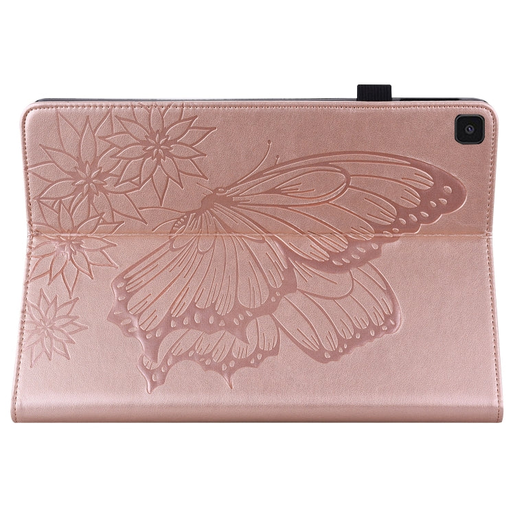 For Samsung Galaxy Tab A 8.0 2019 T290/T295 Big Butterfly Embossed Leather Tablet Case(Rose Gold) by buy2fix