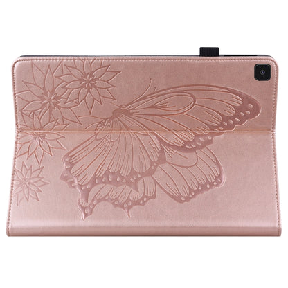 For Samsung Galaxy Tab A 8.0 2019 T290/T295 Big Butterfly Embossed Leather Tablet Case(Rose Gold) by buy2fix