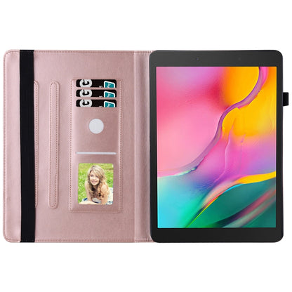 For Samsung Galaxy Tab A 8.0 2019 T290/T295 Big Butterfly Embossed Leather Tablet Case(Rose Gold) by buy2fix