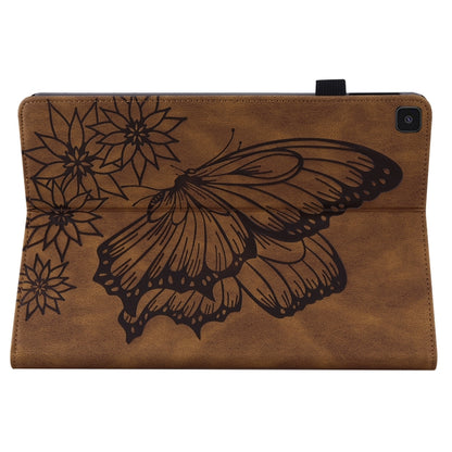 For Samsung Galaxy Tab A 8.0 2019 T290/T295 Big Butterfly Embossed Leather Tablet Case(Brown) by buy2fix