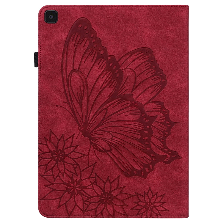 For Samsung Galaxy Tab A 8.0 2019 T290/T295 Big Butterfly Embossed Leather Tablet Case(Red) by buy2fix