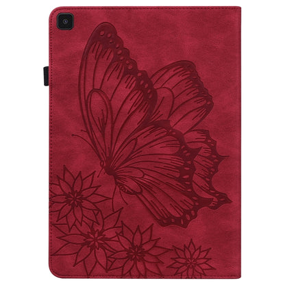 For Samsung Galaxy Tab A 8.0 2019 T290/T295 Big Butterfly Embossed Leather Tablet Case(Red) by buy2fix