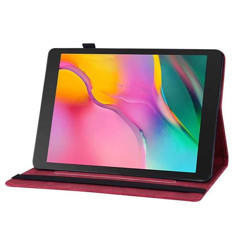 For Samsung Galaxy Tab A 8.0 2019 T290/T295 Big Butterfly Embossed Leather Tablet Case(Red) by buy2fix