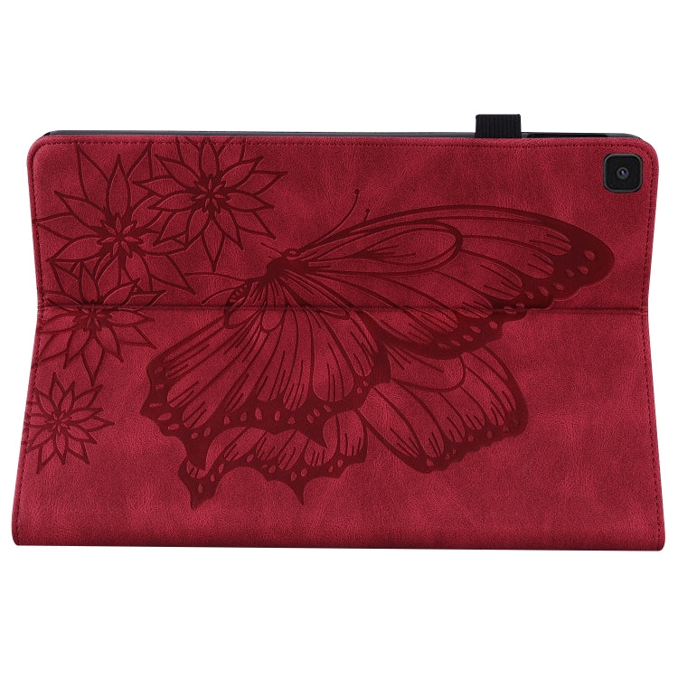 For Samsung Galaxy Tab A 8.0 2019 T290/T295 Big Butterfly Embossed Leather Tablet Case(Red) by buy2fix