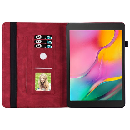For Samsung Galaxy Tab A 8.0 2019 T290/T295 Big Butterfly Embossed Leather Tablet Case(Red) by buy2fix