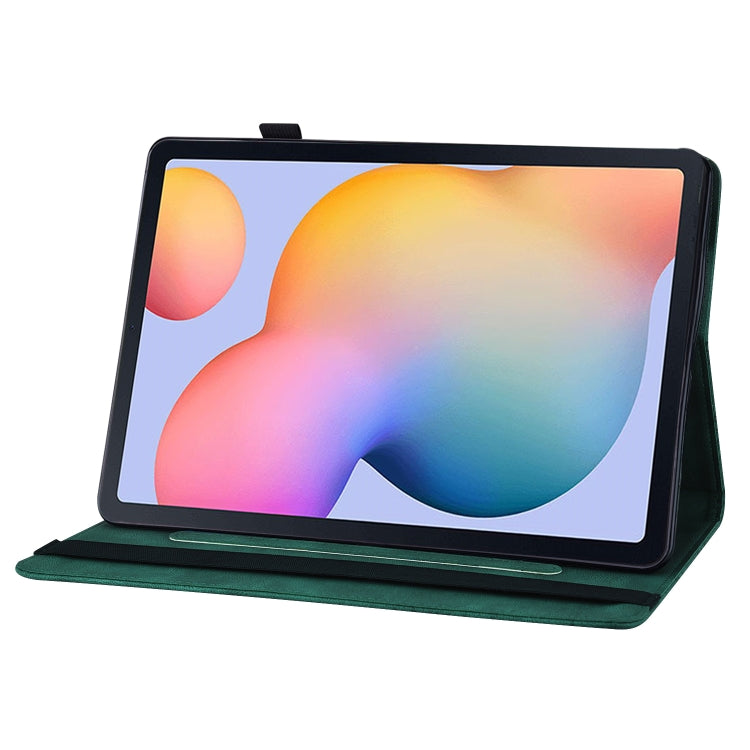 For Samsung Galaxy Tab S6 Lite P610 Big Butterfly Embossed Smart Leather Tablet Case(Green) by buy2fix
