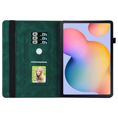 For Samsung Galaxy Tab S6 Lite P610 Big Butterfly Embossed Smart Leather Tablet Case(Green) by buy2fix