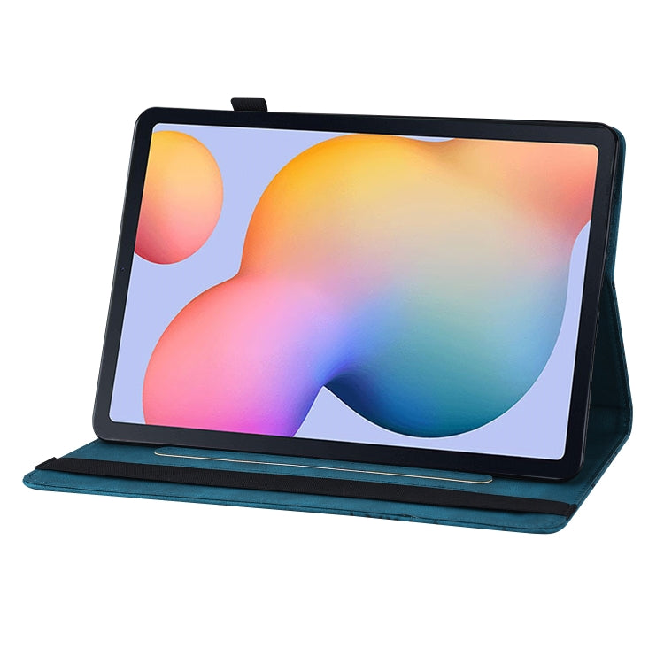 For Samsung Galaxy Tab S6 Lite P610 Big Butterfly Embossed Smart Leather Tablet Case(Blue) by buy2fix