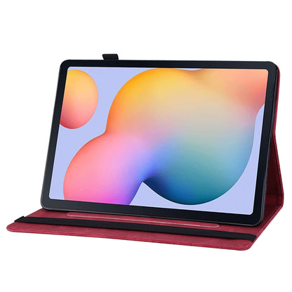For Samsung Galaxy Tab S6 Lite P610 Big Butterfly Embossed Smart Leather Tablet Case(Red) by buy2fix