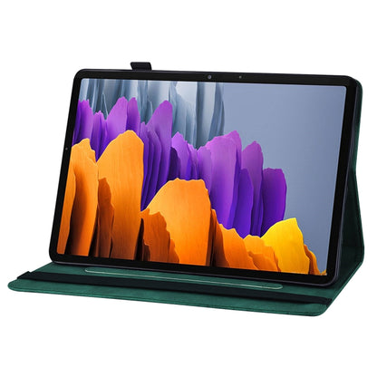 For Samsung Galaxy Tab S7 T870 Big Butterfly Embossed Leather Tablet Case(Green) by buy2fix