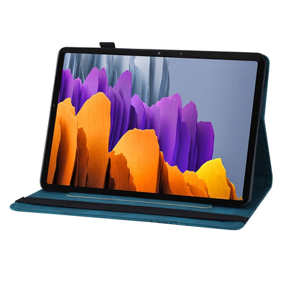 For Samsung Galaxy Tab S7 T870 Big Butterfly Embossed Leather Tablet Case(Blue) by buy2fix