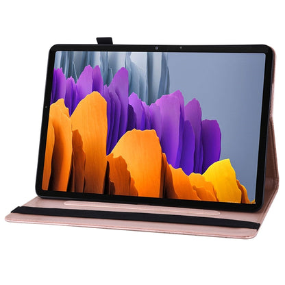 For Samsung Galaxy Tab S8 Big Butterfly Embossed Leather Tablet Case(Rose Gold) by buy2fix