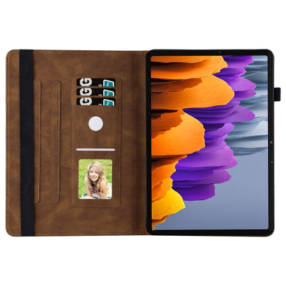 For Samsung Galaxy Tab S8 Big Butterfly Embossed Leather Tablet Case(Brown) by buy2fix