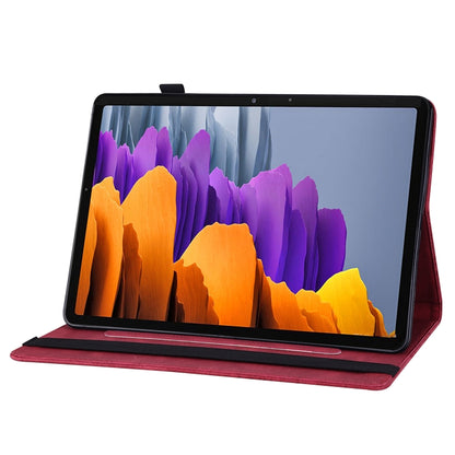 For Samsung Galaxy Tab S8 Big Butterfly Embossed Leather Tablet Case(Red) by buy2fix